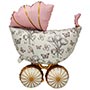 1207-6580 К ФИГУРА Коляска Винтаж розовая сатин