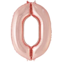 1207-6624 К ЦИФРА 0  40" Металлик Rose Gold