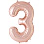 1207-6627 К ЦИФРА 3  40" Металлик Rose Gold
