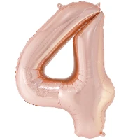 1207-6628 К ЦИФРА 4  40" Металлик Rose Gold