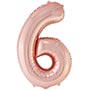 1207-6630 К ЦИФРА 6  40" Металлик Rose Gold