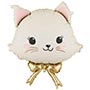 1207-6833 ПД ФИГУРА Кошка голова с золотым бантом