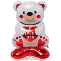 1208-0792 К ФИГУРА AIR Мишка с сердцем ILY белый
