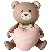 1208-0907 К ФИГУРА AIR Мишка с розовым сердцем ILY