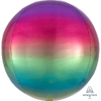 1209-0265 А 3D СФЕРА Б/РИС 16" Омбре Радуга