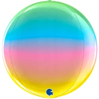1209-0285 Г 3D СФЕРА Б/РИС 15" Металлик Радуга
