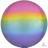 1209-0302 А 3D СФЕРА Б/РИС 16" ОмбреРадуга пастель