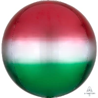 1209-0309 А 3D СФЕРА Б/РИС 16" Омбре Красно-зелен