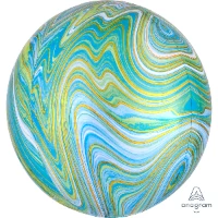 1209-0325 А 3D СФЕРА Б/РИС 16" Мрамор Blue Green