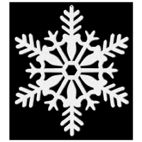 1501-0739 Снежинка пластик блеск белая 10см 4шт/А