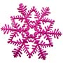 1501-2077 Снежинка пластик блеск розовая 16см/А