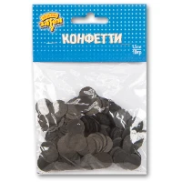 1501-4082 Конфетти Круги тишью Черные 1,5см 10гр/G