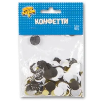 1501-4091 Конфетти Круги тишью,фол Золот/Чер 10грG