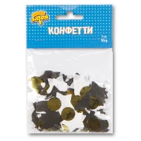 1501-4094 Конфетти Звезды тишью Черные/Золот 10грG