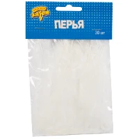 1501-4203 Перья декоративные Белые 10см 30шт/G