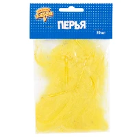 1501-4750 Перья декоративн желтые 10см 30шт/G