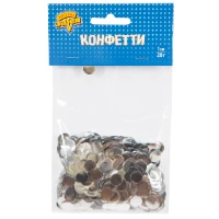 1501-4941 Конфетти Круги фольг серебро 1см 20гр/G