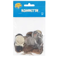 1501-4942 Конфетти Круги фольг серебро 2,5см 20грG