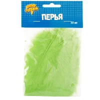 1501-4979 Перья декоративные Зеленые 10см 30шт/G