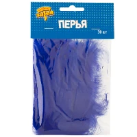1501-4980 Перья декоративные Синие 10см 30шт/G