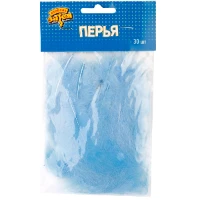 1501-5337 Перья декоративные Голубые 10см 30шт/G