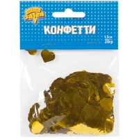 1501-5414 Конфетти Сердца фольг золото 1,5см 20грG