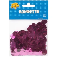 1501-5424 Конфетти Круги фольг ярко-розовые1см20гр