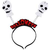1501-6316 Ободок-антенки светящ Halloween Череп/G