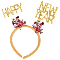 1501-6334 Ободок-антенки Помпоны HNY золото блескG