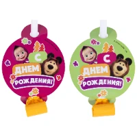 1501-6450 Язык-гудок с карт СДР Маша и Медведь 6шт
