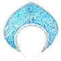1501-6865 Кокошник-Ободок Узоры голубой/G
