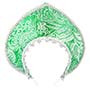 1501-6866 Кокошник-Ободок Узоры зеленый/G