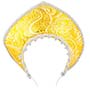 1501-6868 Кокошник-Ободок Узоры золотой/G