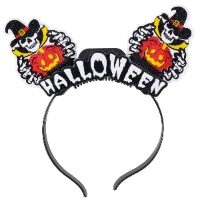 1501-6947 Ободок светящ Halloween Скелет в шляпе/G