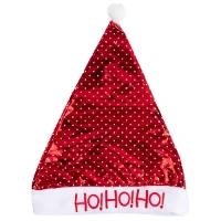 1501-7021 Колпак Санты светящ HO!HO!HO! текстиль/G