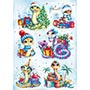 1501-7099 Наклейка Змеи с подарками 33х24см