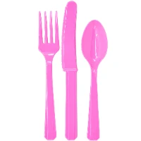 1502-0905 Столовые приборы пласт Bright Pink 24штA