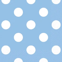 1502-2375 Салфетка Pastel Blue горошек 25см 16шт/А