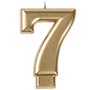 1502-2840 Свеча -цифра "7" Золотая 8см/V