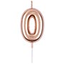 1502-3000 Свеча -цифра "0" Розовое золото 4,5см/V