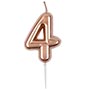 1502-3004 Свеча -цифра "4" Розовое золото 4,5см/V