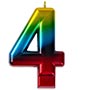 1502-3768 Свеча -цифра "4" Радуга металлик 8см/V