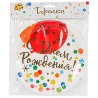 1502-4012 Тарелка С ДР Шары Конфетти 23см 6шт/G