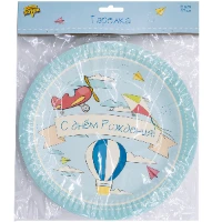 1502-4244 Тарелка бум С ДР Самолётики 23см 6шт/G