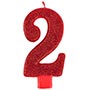 1502-4637 Свеча -цифра "2" Гигант глиттер 13см/A