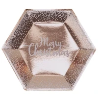 1502-5190 Тарелка Снегопад RoseGold XMAS 27см8шт/N
