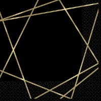 1502-5298 Салфетка Black&Gold Линии 25см 16шт/А