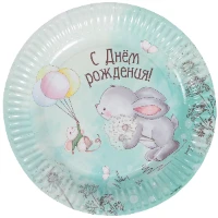 1502-5397 Тарелка бум С ДР Зайка 23см 6шт/G