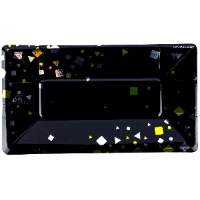 1502-5501 Тарелка Конфетти Party черная 24см 6шт/G