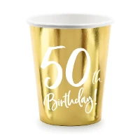 1502-5571 Стакан 50th Birthday золото 220мл 6шт/PD